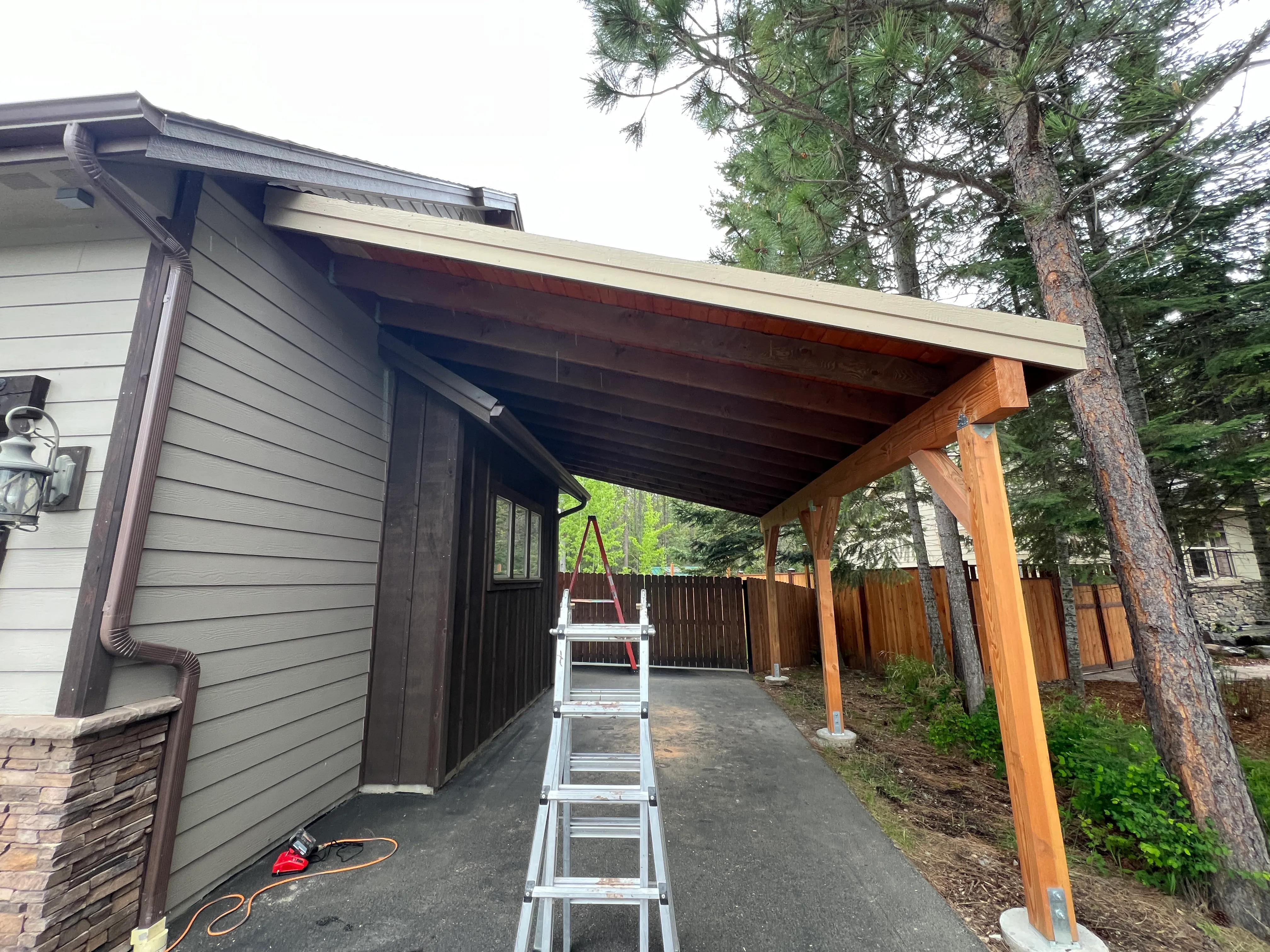 Custom covered patio overhang