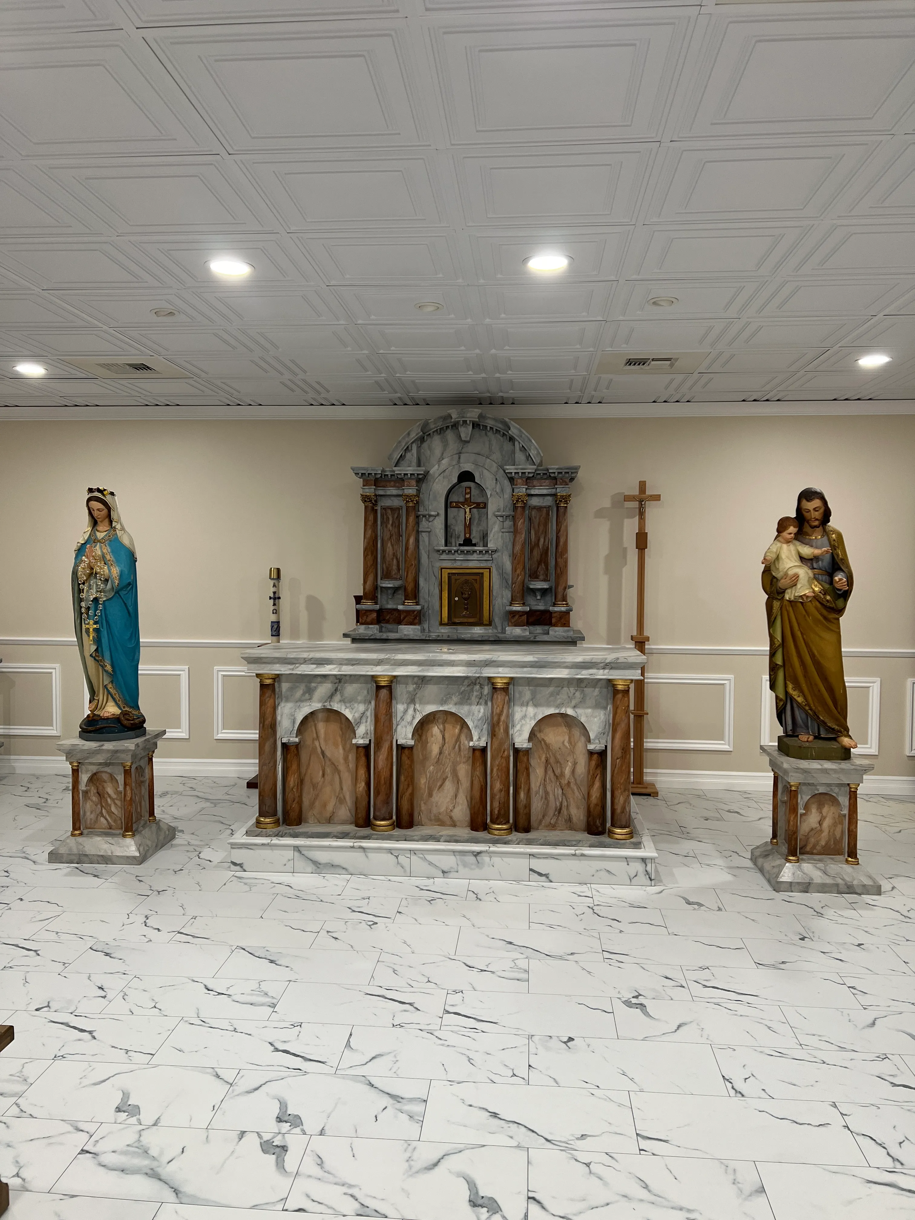 Completed shrine with altar and statues