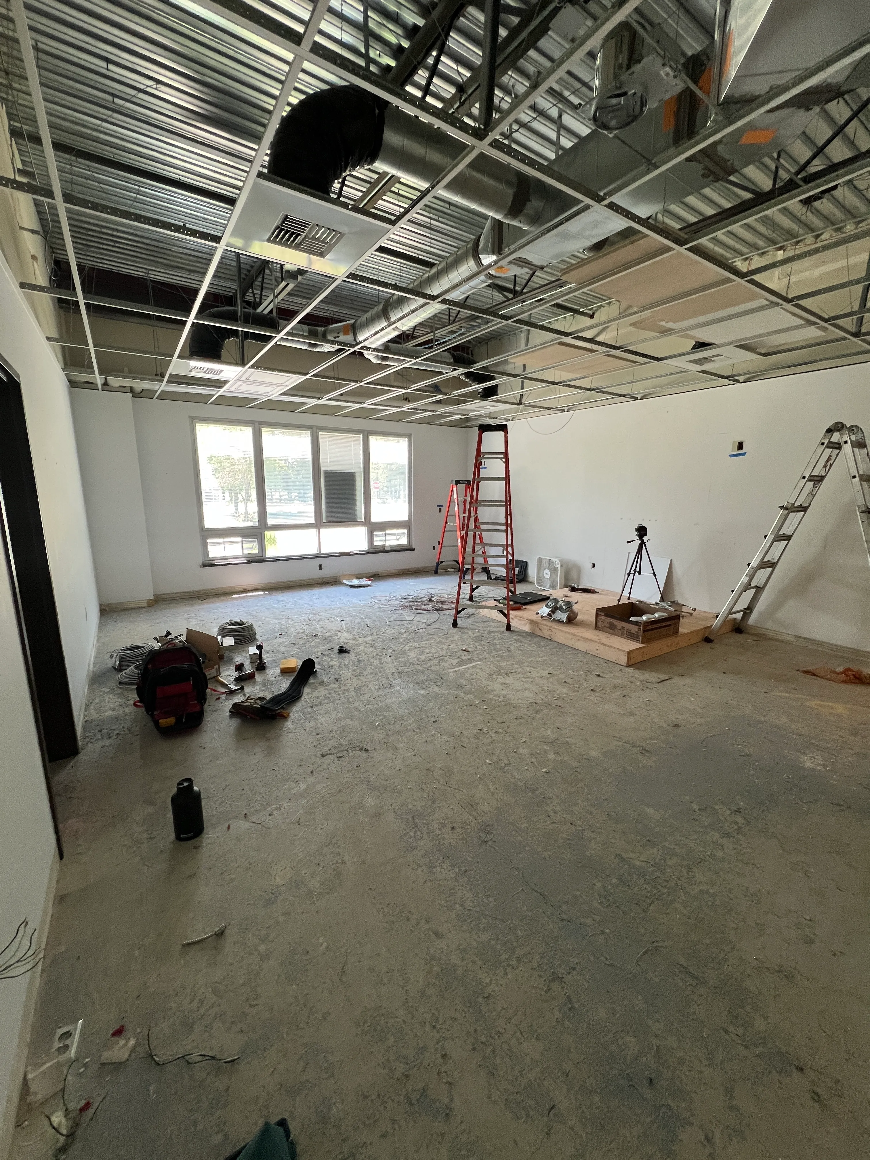 High-bay commercial space under construction